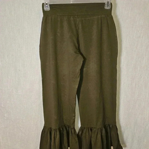 SOLD Matilda Jane Tree Top Big Ruffles Pull On Olive Green Pants Sz M - Picture 3 of 8